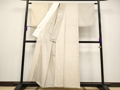 平和屋本店■極上　本塩沢　単衣　110亀甲　変わり亀甲文　肌色地　逸品　CYAA2516s5