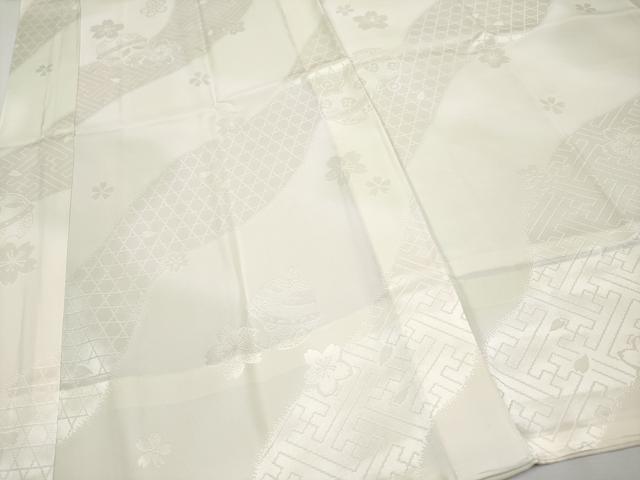 平和屋本店□上質な長襦袢 無双仕立て 鈴舞桜地紋 暈し染め