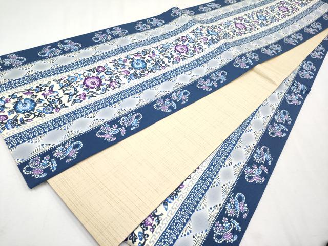 平和屋本店●極上 全通柄袋帯 紅型 花唐草間道 逸品 未使用 CYAA2533s5