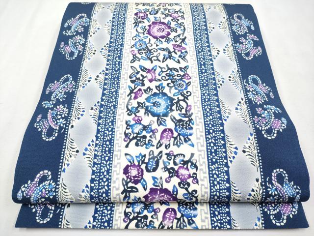 平和屋本店●極上 全通柄袋帯 紅型 花唐草間道 逸品 未使用 CYAA2533s5