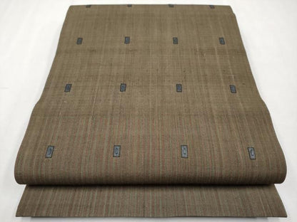平和屋本店■極上　Maru　Factory　丸山正　太鼓柄袋帯　紬地　総刺繍　色紙文　逸品　未使用　CYAA2534s5