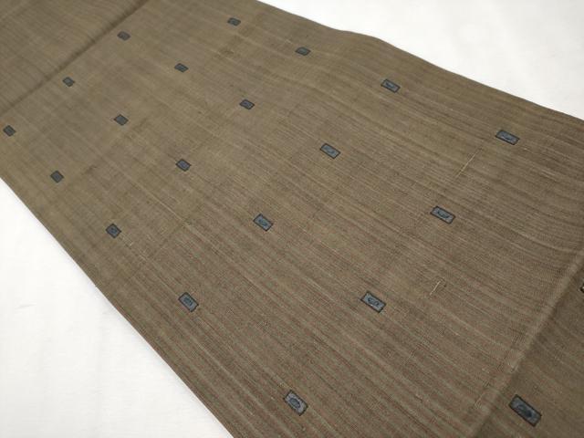 平和屋本店■極上　Maru　Factory　丸山正　太鼓柄袋帯　紬地　総刺繍　色紙文　逸品　未使用　CYAA2534s5