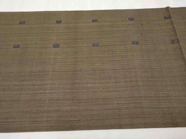 平和屋本店■極上　Maru　Factory　丸山正　太鼓柄袋帯　紬地　総刺繍　色紙文　逸品　未使用　CYAA2534s5