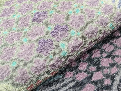 平和屋本店●極上 十日町 名門 滝泰謹製 太鼓柄袋帯 相良刺繍 おぼろ染 襲絞り 遠山枝花文 銀通し地 逸品 CYAA2563s5