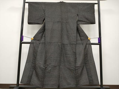平和屋着物▽極上 印傳 紬 単衣 吉祥文 逸品 CYAA2610s5