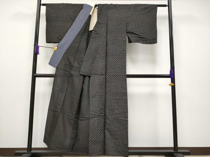 平和屋着物▽極上 印傳 紬 単衣 吉祥文 逸品 CYAA2610s5