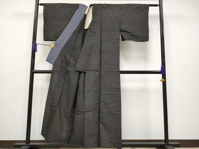 平和屋着物▽極上 印傳 紬 単衣 吉祥文 逸品 CYAA2610s5