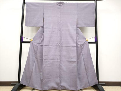 平和屋着物●極上 高機結城紬 色無地 鳩羽色 証紙付き 逸品 CYAA2620s5