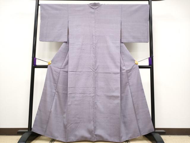 平和屋着物●極上 高機結城紬 色無地 鳩羽色 証紙付き 逸品 CYAA2620s5