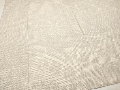 平和屋着物■極上　本塩沢　やまだ織　単衣　110亀甲　かすりつづり　百柄　曽根ノリ子作　肌色地　証紙付き　逸品　未使用　CYAA2621s5