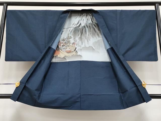 平和屋着物●極上 男性 紬 アンサンブル 亀甲柄 逸品 CYAA2638s5