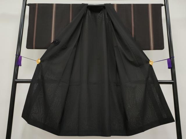 平和屋着物▽極上 道中着 スリーシーズン 春夏秋 塵除 リバーシブル ロング丈 透かし織 縞物語 健勝苑扱い 反端付 逸品 CYAA2670s5