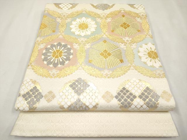 平和屋着物●極上 西陣 川島織物 太鼓柄 本袋帯 ロイヤルシルク 本金 花丸文 逸品 CYAA2677s5