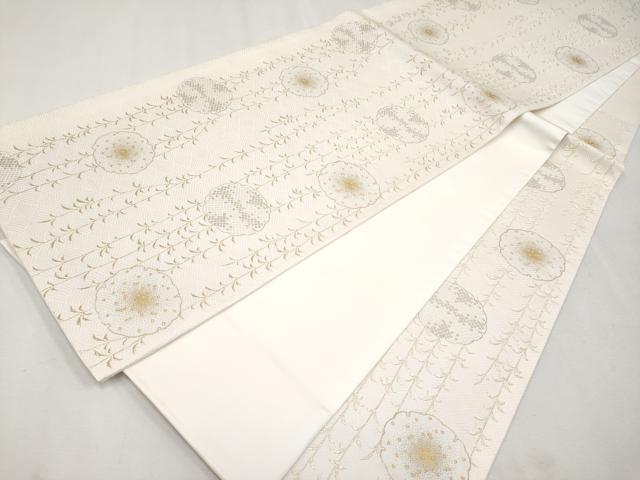 平和屋着物●極上　西陣の名門　加納幸謹製　六通柄袋帯　雪輪鹿の子文　金糸　逸品　CYAA2692s5