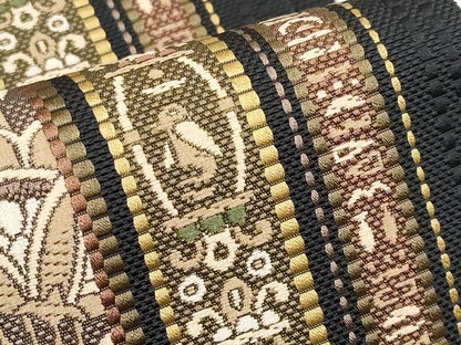 平和屋着物■極上　本場筑前博多織　八寸名古屋帯　渡来間道　証紙付き　逸品　CYAA2697s5