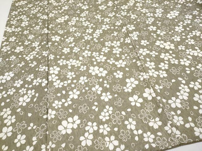 平和屋着物●極上 洛楽人工房 小紋 舞桜文 媚茶色地 まるやま扱い 反端付き 逸品 CYAA2704s5