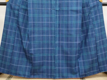 平和屋着物●極上　紬　格子柄　逸品　未使用　CYAA5021s6