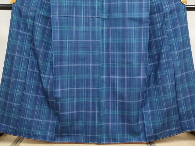 平和屋着物●極上　紬　格子柄　逸品　未使用　CYAA5021s6