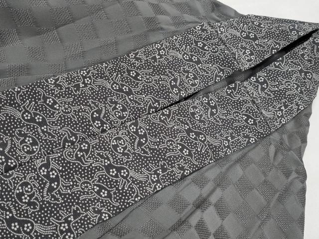 平和屋着物■上質な長襦袢　無双仕立て　市松地紋　源氏鼠色　逸品　未使用　CYAA2716s5