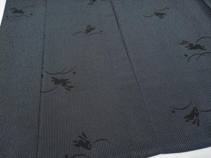 平和屋着物▽極上 本塩沢 単衣 兎露芝文 逸品 CYAA2758s5