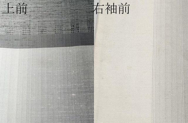 平和屋着物▽極上 訪問着 単衣 花織 紬地 横段文 逸品 CYAA2774s5