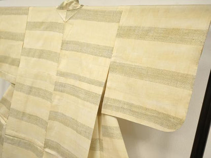 平和屋着物▽極上　本場結城紬　重要無形文化財　単衣　80亀甲　横段文　逸品　未使用　CYAA4928s6