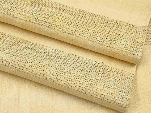 平和屋着物▽極上　本場結城紬　重要無形文化財　単衣　80亀甲　横段文　逸品　未使用　CYAA4928s6