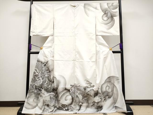 平和屋本店●最高級　訪問着　本場染大島紬　総手刺繍　龍　やまと金ラベル　逸品　CYAA5045s6
