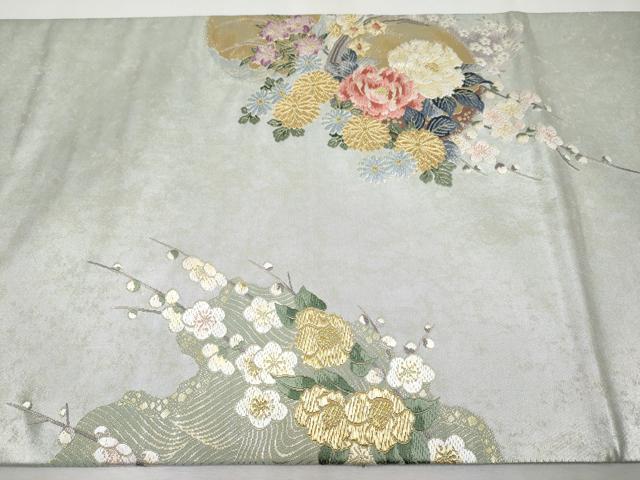 平和屋着物■極上　本加賀友禅作家　吉村伊佐子　六通柄袋帯　唐織　御所の聖　金糸　逸品　未使用　CYAA2801s5