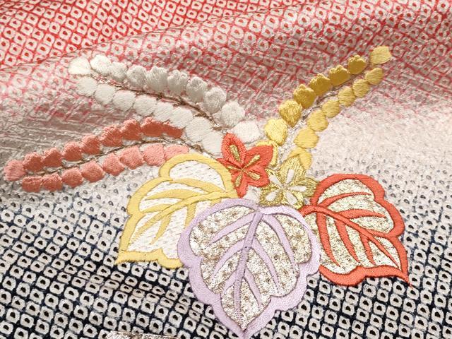 平和屋着物∵極上 女の子 十三参り 子供 祝着 駒刺繍 絞り 吉祥鞠花文 暈し染め 金彩 やまと誂製 逸品 CYAA2842s5