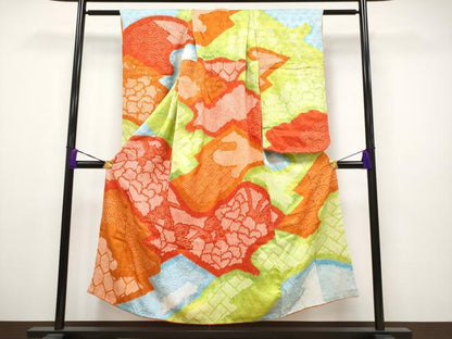 平和屋着物■極上　女の子　十三参り　子供　祝着　総絞り　吉祥草花文　逸品　CYAA2845s5