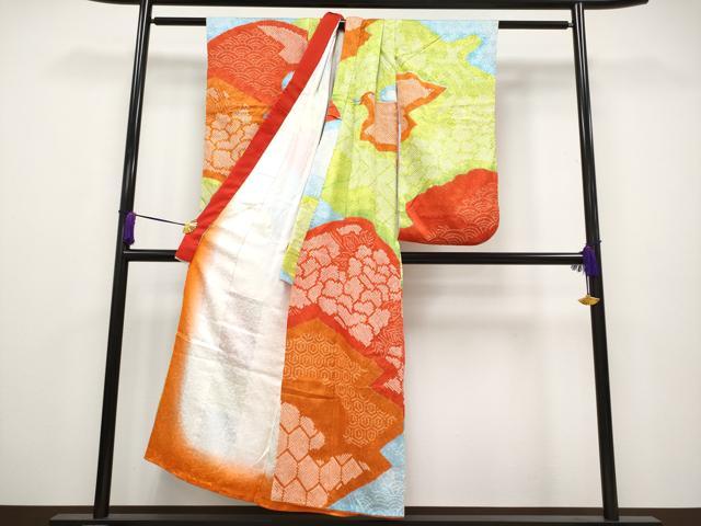 平和屋着物■極上　女の子　十三参り　子供　祝着　総絞り　吉祥草花文　逸品　CYAA2845s5