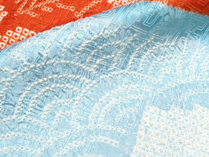 平和屋着物■極上　女の子　十三参り　子供　祝着　総絞り　吉祥草花文　逸品　CYAA2845s5