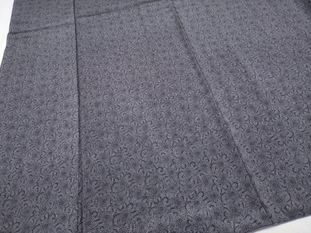 平和屋着物■極上　重要無形文化財　人間国宝　中村勇二郎　江戸小紋　古代菊　黒紅色地　逸品　未使用　CYAA2855s5