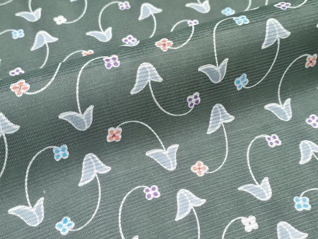 平和屋着物＊極上 夏物 洗える最高級着物 ＜英＞はなぶさ謹製 小紋 絽 草花文 柳煤竹色地 逸品 CYAA2859s5
