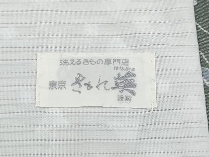平和屋着物＊極上 夏物 洗える最高級着物 ＜英＞はなぶさ謹製 小紋 絽 草花文 柳煤竹色地 逸品 CYAA2859s5