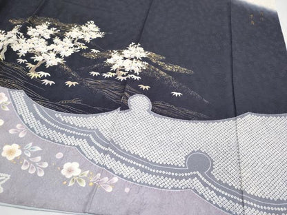 平和屋着物■極上　訪問着　駒刺繍　絞り　雪輪枝花文　金彩　逸品　CYAA2865s5