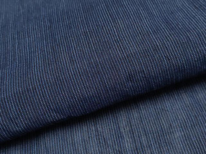 平和屋着物＊極上　夏物　本場小千谷ちぢみ　縞　濃紺地　麻　証紙付き　逸品　CYAA5070s6