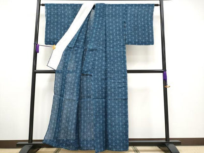 平和屋本店■希少　夏物　日本工芸会正会員　林宗平　重要無形文化財　越後上布　麻の葉文様　褐返色　上代140万　証紙付　逸品 CYAA2875s5