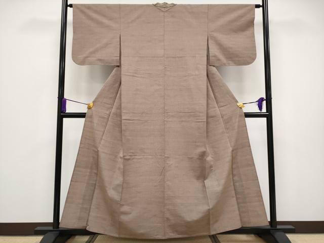 平和屋着物■極上　綿薩摩　東郷織物謹製　手織　實篤　永江明夫　単衣　霞文　梅染色地　逸品　CYAA2884s5