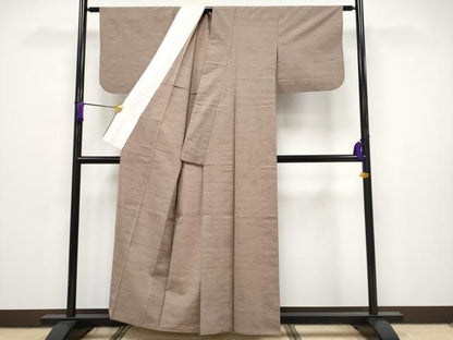 平和屋着物■極上　綿薩摩　東郷織物謹製　手織　實篤　永江明夫　単衣　霞文　梅染色地　逸品　CYAA2884s5