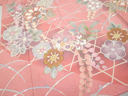 平和屋着物●極上　振袖　京友禅　作家物　露芝舞花文　金彩　逸品　未使用　CYAA2886s5