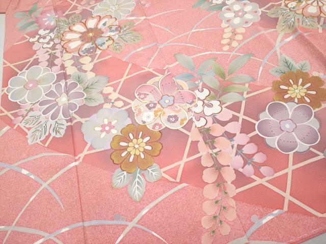 平和屋着物●極上　振袖　京友禅　作家物　露芝舞花文　金彩　逸品　未使用　CYAA2886s5