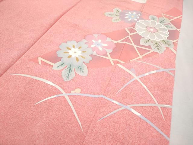 平和屋着物●極上　振袖　京友禅　作家物　露芝舞花文　金彩　逸品　未使用　CYAA2886s5
