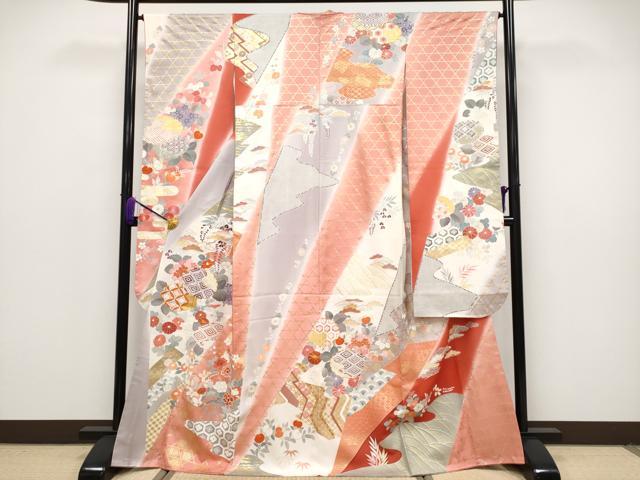 平和屋本店●極上　創業460年・千總　振袖　駒刺繍　枝花文　暈し染め　金彩　小田急百貨店扱い　逸品　未使用　CYAA2887s5