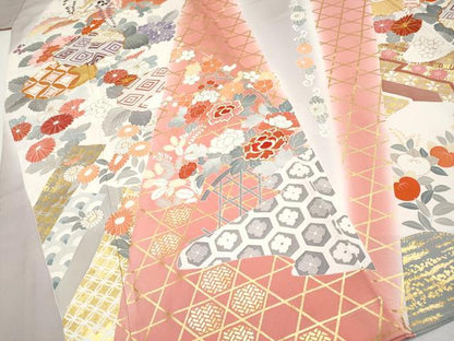 平和屋本店●極上　創業460年・千總　振袖　駒刺繍　枝花文　暈し染め　金彩　小田急百貨店扱い　逸品　未使用　CYAA2887s5