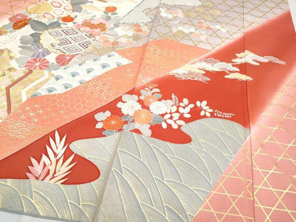 平和屋本店●極上　創業460年・千總　振袖　駒刺繍　枝花文　暈し染め　金彩　小田急百貨店扱い　逸品　未使用　CYAA2887s5