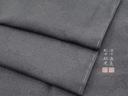 平和屋着物●極上　彫士：双光　染士：昌亮　江戸小紋　雪輪寄せ小紋柄　消炭色地　逸品　未使用　CYAA2893s5