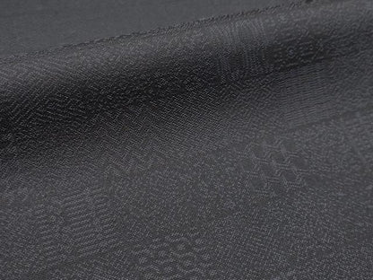 平和屋着物●極上 お召 吉祥丸文 黒地 逸品 未使用 CYAA2905s5