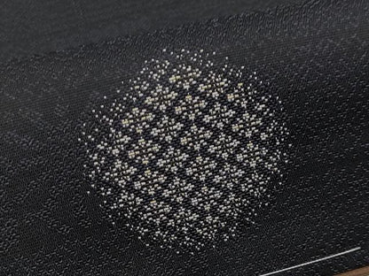 平和屋着物●極上 お召 吉祥丸文 黒地 逸品 未使用 CYAA2905s5
